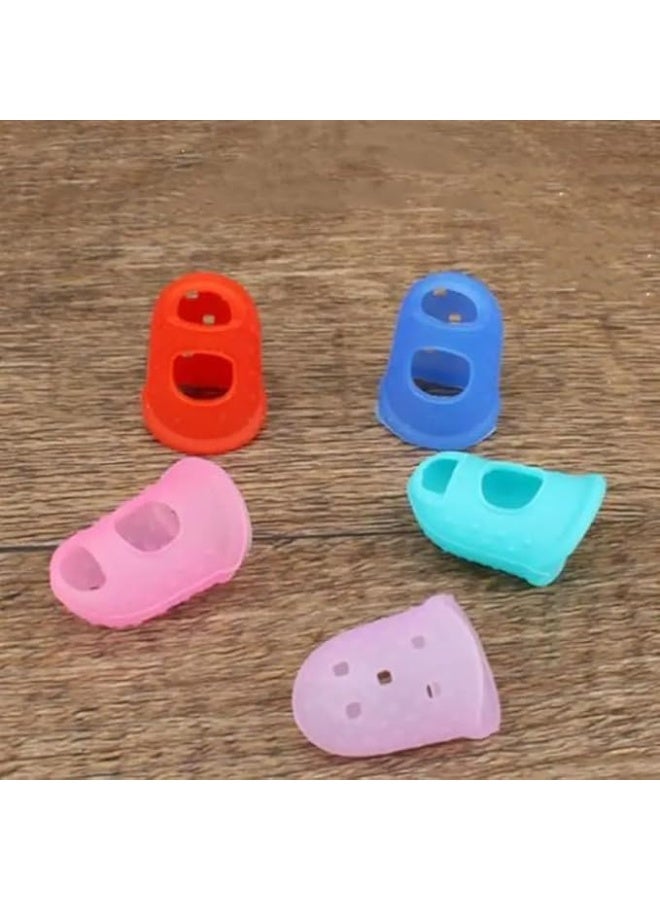 My souq store :5pcs Silicone Finger Protectors - Heat Resistant Fingertip Guards for DIY Crafts, Sewing & Hot Glue Safety - Multi-Color - Image 3